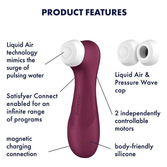 Your clitoris will be flooded with pleasure like never before: The Satisfyer Pro 2 Generation 3 is here! Featuring our innovative Liquid Air Technology, the newest generation of this classic Satisfyer mimics the sensual surge of pulsing water. Waterproof (IPX7), 12 vibration programs, Whisper mode, Body-friendly silicone, Rechargeable Magnetic USB charging cable included.