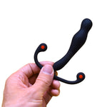 Eupho Syn gives you a sleek, ergonomic prostate massaging experience. You just need to relax and indulge in the velvet touch silicone. New to prostate massagers, here is how it works: The plug itself is what goes inside you, and a thicker arm that stimulates the area between your anus and your scrotum. As with any anal play, you can never use too much lube! Use this toy with your favorite water-based lube!