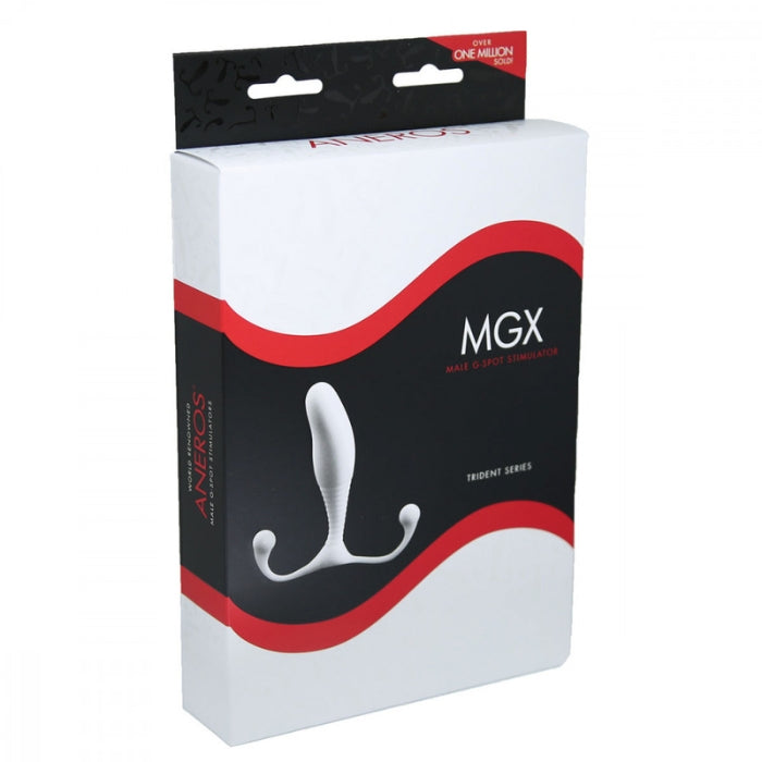 The MGX stimulates both the prostate and the perineum in a rhythmic motion that builds up to unprecedented male orgasms. The MGX is easy to use and is fulfilling for both the beginner and the expert. The MGX is well balanced with a ribbed stem for stimulation and stability. The perineum tab provides an external perineum massage.