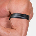 Be sure to make a statement with the new voguish Neoprene Armbands. These modern styled arm bands are fashionable yet discreet. Suitable as a fashion accessory or for Gay code if you know all the meanings. Comfortable enough to wear the entire day. Small 10-12".