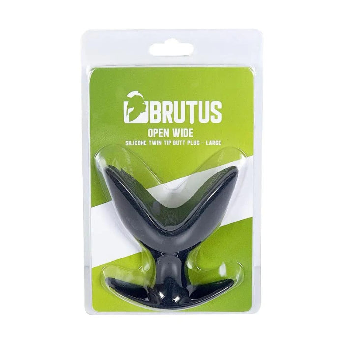 Anal play for advanced users. Brutus Twin Tip Anal plug is the perfect anal toy for those who want to stretch out. The deeper the plug the higher the resistance. Made from silicone. Diameter outside 24mm, Product Width 36-92mm, Product insertable length 101mm, Product total length 118mm.