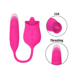 Rose Clitoral Licker with Thrusting Mini Bullet