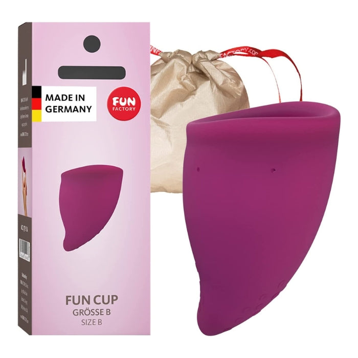 Never make a late-night tampon run again! The reusable FUN CUP holds 4-6x as much as a tampon, depending on which size you choose. This silicone menstrual cup sits in your vagina comfortably and unnoticeably, leaving you free to go about your life. When you’re ready, just empty it, rinse it out, put it back in, and go back to not thinking about your period.