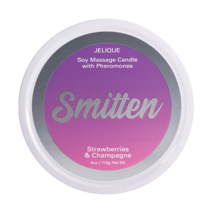 Jelique Smitten Pheromone Massage Candle -  Strawberry Champagne