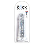 King Cock combines a translucent dildo with a realistic cock design. Its flexible shaft, detailed veins, and defined head, King Cock Clear will engage your senses visually and physically. The powerful suction cup base sticks to nearly any flat surface and makes every dildo harness compatible. 8inches / 20cm