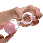 The Lelo Mini Luna Beads have 4 weighted balls that are smaller for ladies that are nervous to use bigger balls or medically advised to use smaller balls due to the smaller tighter vaginal opening.