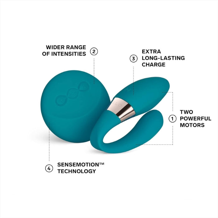 TIANI™ DUO is a dual-action couples’ massager featuring two powerful motors working simultaneously, resulting in a dual sensation for the clitoris and the penis. Soft and flexible, the TIANI™ DUO bends to suit all body shapes comfortably, helping you achieve a synchronized harmonious orgasm. 100% waterproof and USB rechargeable