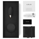 Black Lyla 2 comes with a manual, charging cord, satin storage pouch and Lelo warranty card.