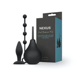 This Nexus Anal Beginner Kit is a quality kit of small anal products for beginners to anal play. It contains a small butt plug, small anal beads and an anal douche. Simple to use, the perfect way to tip your toes into anal stimulation. Beads and plug are made of silicone, rubber douche has a small plastic insertion tip