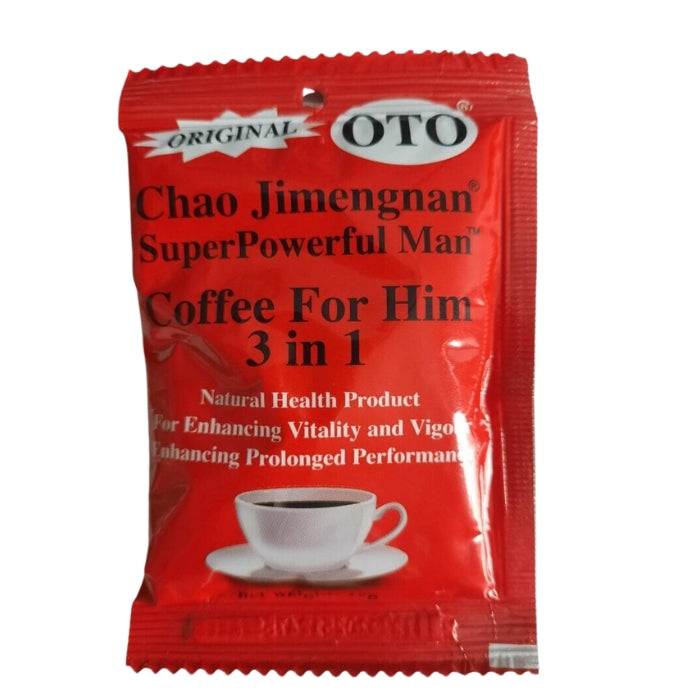 The OTO cup of coffee starts working in only 15 minutes it has a nice coffee taste. Erectile dysfunction is a major problem occurring in men. The OTO Chao Jimengnan Super Powerful Coffee is used for sexual performance and offers quick relief to this disorder as it contains erection enhancing ingredient. This sex coffee is at least 15 to 20 minutes before sexual activity, the maximum recommended dose is a single sachet, once daily.