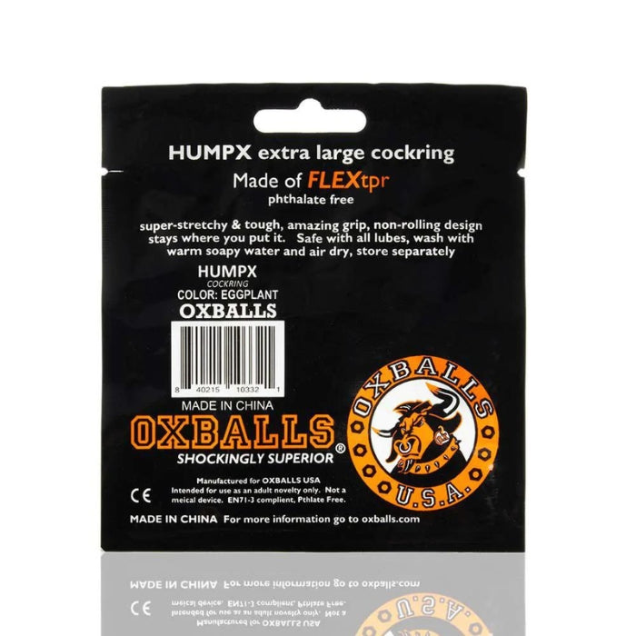 HUMPX is made from our signature FLEXtpr™ and built with comfort in mind. This super-soft, stretchy ring increases the blood flow to the penis increasing blood flow that will help with sensation and to make you feel bigger. Depth: 13 mm, Outer circumference: 152 mm, Inner Circumference: 76 mm.