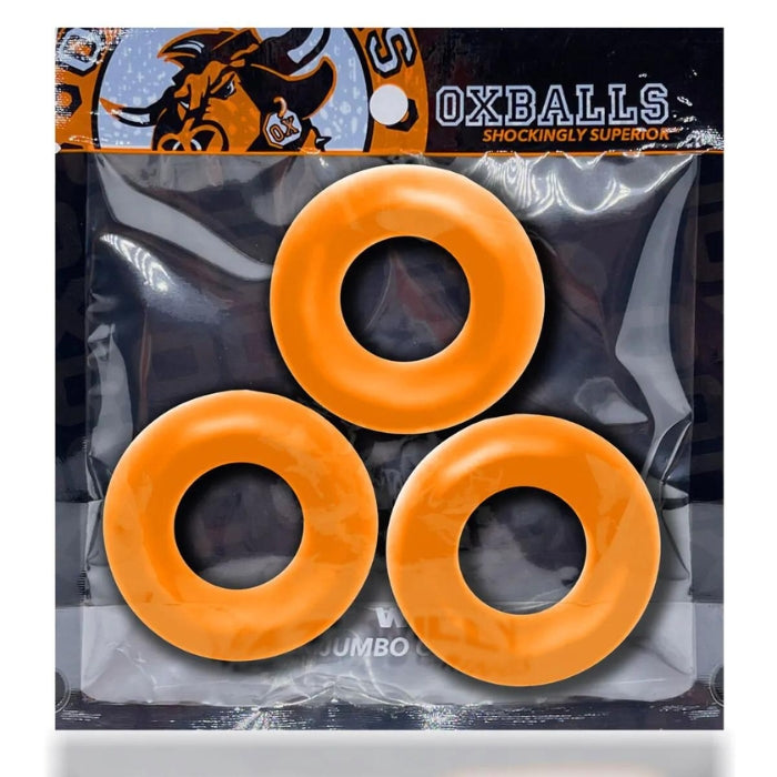 Oxballs Fat Willy Cock Ring Set of 3 - Orange
