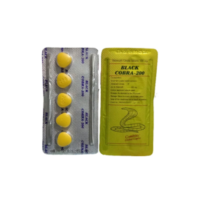 Black Cobra Gold is a male stimulating pill that helps men with their sex drive. It increases stamina, pleasure, hardness and overall self-esteem. It comes in a pack of 5 200mg pills. Take one pill at a time about 30min before intercourse.