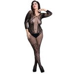 Captivate Spanking Bodystocking Curve is a seductive addition to any lingerie collection. Made from delicate floral lace, this bodystocking is designed to hug your curves and showcase your figure. The halter-style neckline draws attention to your neck and shoulders, while the open back invites sensual exploration. With an alluring cut-out at the rear and adjustable straps, this bodystocking is perfect for a night of intimate play or for spicing up your lingerie collection. One size to fit UK/AU size 18-24