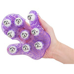 Massages are something that everyone loves to give and receive. Elevate the experience with the Roller Ball Massage Glove in a simple way with big results. This easy to use glove features an adjustable strap that fits over almost any hand: left or right. Featuring 9 metallic balls evenly distributed over the glove for the best coverage, each ball is able to roll 360 degrees which means you can move your hand in any direction over the skin..