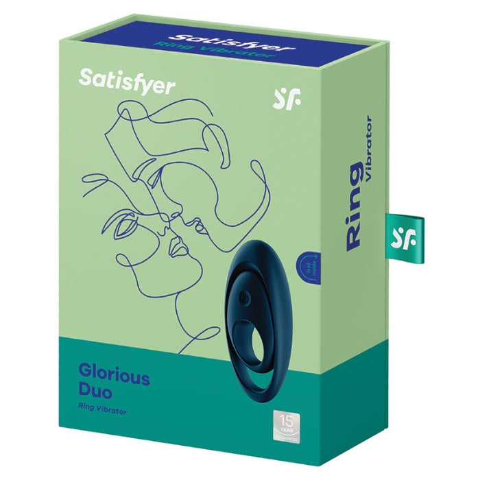The Satisfyer Glorious Duo offers double the fun thanks to the combination of two rings: This device hugs both your sweet spots for a stimulating restrictive effect on blood flow that not only helps you last longer but also increases your sensitivity during lovemaking. At the same time, this vibrating ring also generously titillates your lover over a large area with its elongated clitoral stimulator. 12 varied vibration modes, USB rechargeable and waterproof.