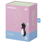 It stimulates the clitoris with an exciting combination of pressure waves and suction at 11 different levels of intensity, resulting in quick and often multiple moments of satisfaction. The rounded, ergonomically shaped base ensure an easy fit in the hand. The rechargeable Satisfyer Pro Penguin is waterproof for fun in & out of the water and easy cleanup.
