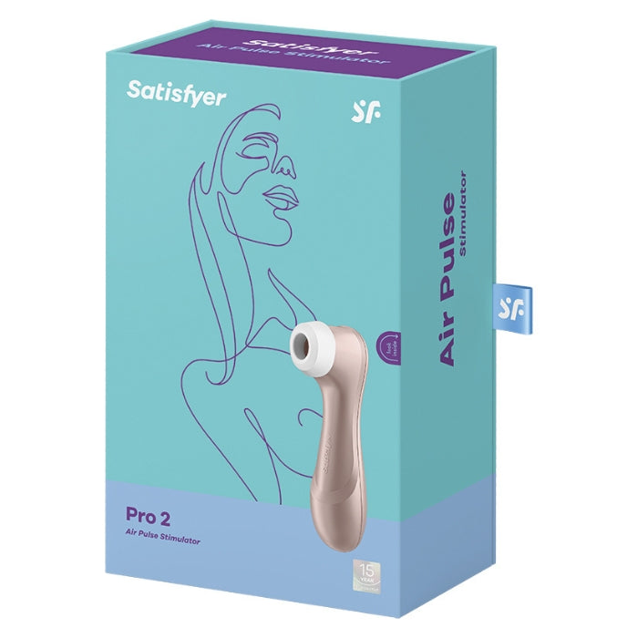 The popular classic Satisfyer Pro 2 provides explosive pleasure sensations with its innovative pressure wave stimulation. With 11 different levels of intensity, it stimulates the clitoris with an exciting combination of pressure waves and suction, resulting in quick and often multiple moments of satisfaction. The elongated handle makes it easy to maneuver. The rechargeable Satisfyer Pro 2 is waterproof for fun in & out of the water and easy cleanup.
