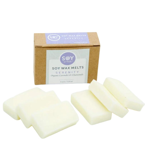 A range of natural soy based aromatherapy soy melts. SoyLites takes pride in innovating eco-authentic products that your skin will love, while engaging your mind, body and spirit. Serenity with Lavender & Chamomile comes in a pack of 6.