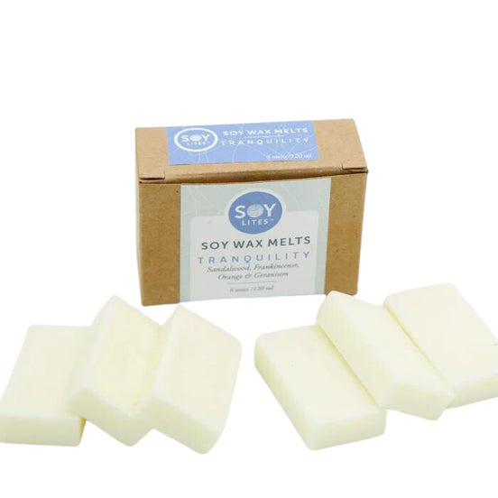 A range of natural soy based aromatherapy soy melts. SoyLites takes pride in innovating eco-authentic products that your skin will love, while engaging your mind, body and spirit. Tranquility with Frankincense, Sandalwood & Geranium comes in a pack of 6.