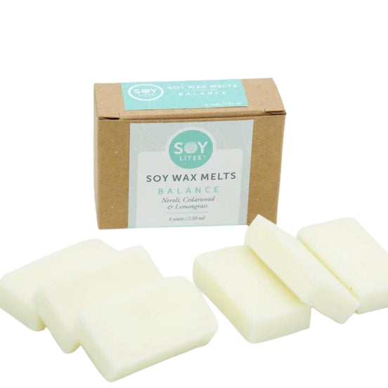 A range of natural soy based aromatherapy soy melts. SoyLites takes pride in innovating eco-authentic products that your skin will love, while engaging your mind, body and spirit. Balance with Neroli, Lemongrass and Lime comes in a pack of 6.