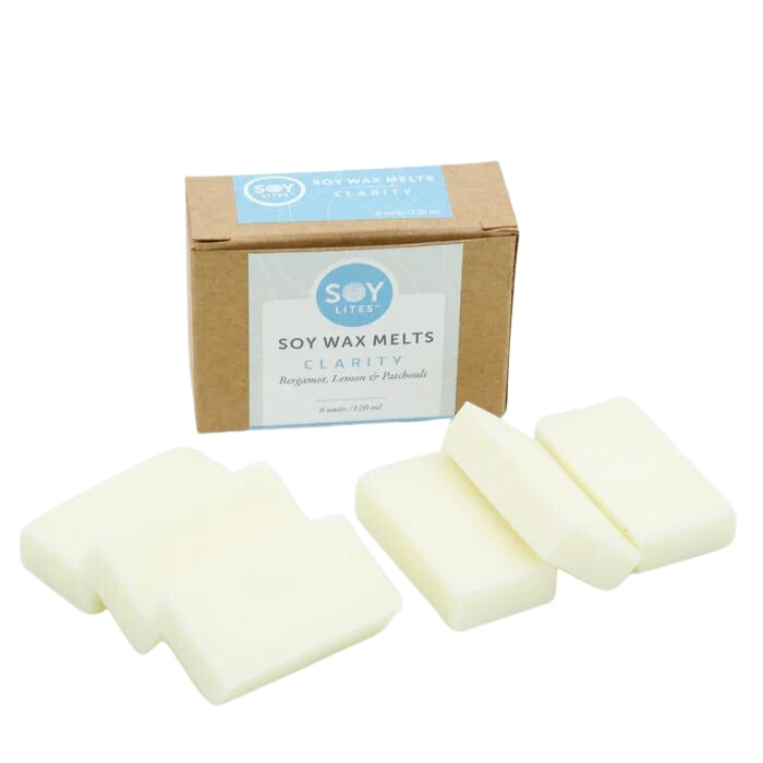 A range of natural soy based aromatherapy soy melts. SoyLites takes pride in innovating eco-authentic products that your skin will love, while engaging your mind, body and spirit. Clarity with Bergamot, Patchouli & Lemon comes in a pack of 6.