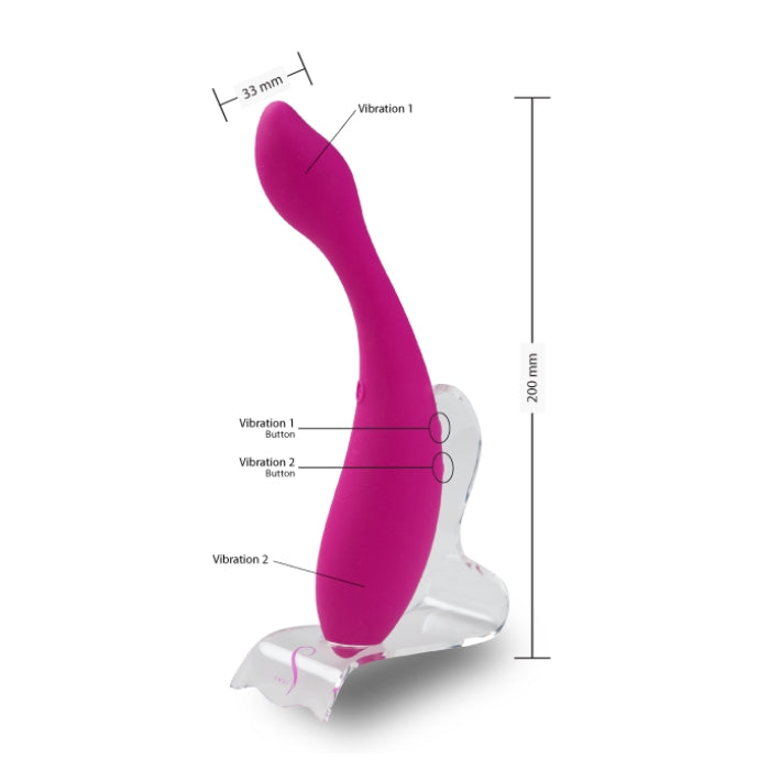 Famous for its slightly curved and sensual shape, the Mute Swan makes its presence known. Unique vibrations at each end complement the virtually seamless silicone finish allowing you to feel its strong vibrations across the entire surface. Waterproof and rechargeable.