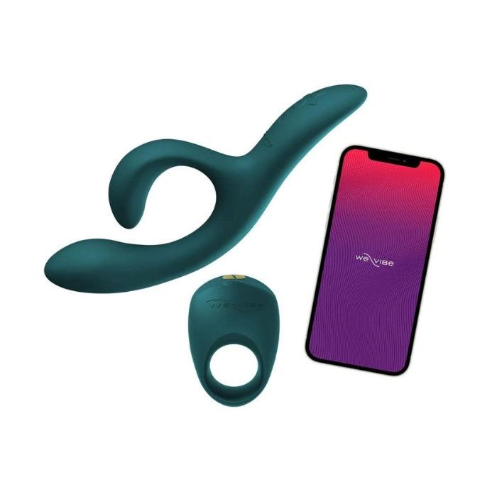 Take time together and get intimate. Wearable stimulation ring Pivot and rabbit vibrator Nova 2 are the perfect pairing for exploring your needs and desires. Plus, play and share control with the free We-Vibe App.  100% waterproof, rechargeable and with the free We-Vibe app, you can play and share control Nova 2 and Pivot from anywhere, create custom vibes and play together with other We-Vibe products.