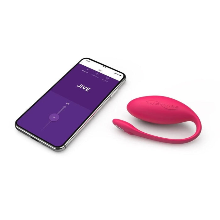 Pink - We-Vibe Jive egg is a remote controlled wearable vibrator. Enjoy hands-free play, solo or with your partner.  Choose from vibration modes or create your own, to bring more excitement to your date night. Comfortable for extended wear. Rechargeable, 100% waterproof. We-connect control with your smartphone no matter the distance. You can connect more than one We-Vibe toy on your app and let the games begin. We-Connect app. Perfect for travelling partners and adds a lot of fun.