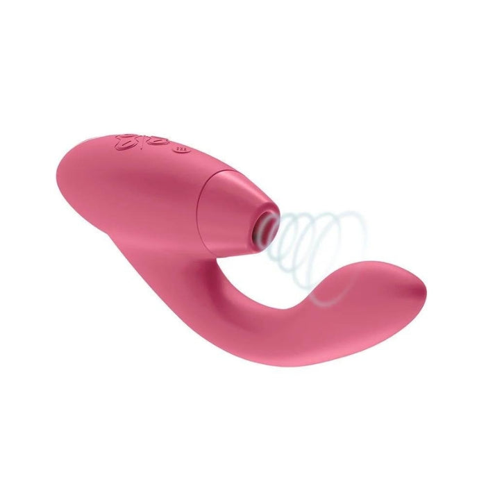 DUO is the best of both worlds. Featuring Womanizer’s Pleasure Air Technology, DUO stimulates the clitoris with powerful waves of alternating air pressure and massages the G-spot with intense internal vibrations. Meet Womanizer’s innovative take on the classic rabbit vibe. 12 different intensity levels, 10 vibration modes, waterproof and rechargeable., waterproof and rechargeable.