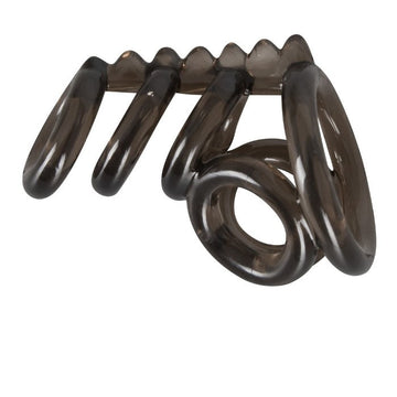 The Bad Kitty Cock & Scrotum Rings set includes 4 rings that go around the penis for a snug fit, and one looped ring for the scrotum. Made of a durable and stretchy material, these rings are comfortable to wear and can help enhance and prolong erections. The rings are easy to use and adjust, ensuring a customized and secure fit for maximum pleasure.
