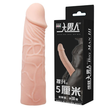 Flesh-colored Baile Big Man Thick Penis Sleeve for enhancing penis size and pleasure