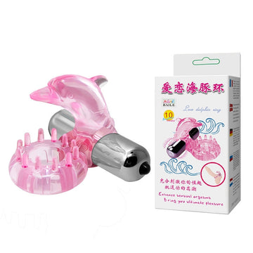 Transform your manhood with this fantastic dolphin cock ring. Not only will this fantastic toy give your erection a boost in length, girth and stamina, but the bullet vibrator and dolphin clitoral stimulator will do wonders for your partner’s satisfaction.