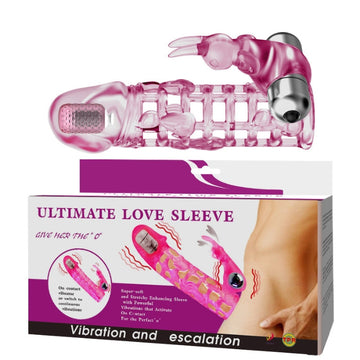 Pink translucent powerful rabbit vibrator with textured shaft and rabbit-style attachment