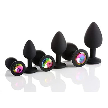 Lady Jane Adult Sex Shop | Cloud 9 Silicone Anal Plugs with Gems - Set of 3 Black | Advanced Anal Products, anal, Anal