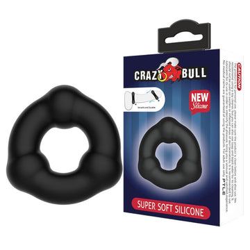 Black silicone cock ring with triangular opening from Lady Jane Adult Shop