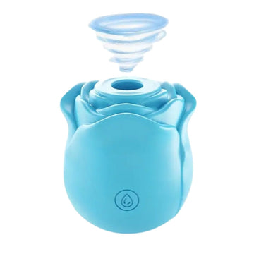 Lady Jane Adult Sex Shop | Happy Meeting Vibrating Clitoral Sucker Flower/Rose - Aqua