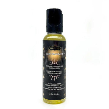 Sex Magnet Pheromone Massage Oil - Fragrance and Pheromone infused massage oil in a sexy, amber vanilla scent. This pheromone massage oil adjusts to your body's chemistry to create a one-of-a-kind scent that is unique to you. Massage your way to bliss with a partner or enjoy as a daily body moisturizer. Unisex pheromones that are perfect for every body (59ml).