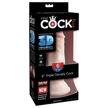 King Cock Triple Density 6 inch Dildo - Light