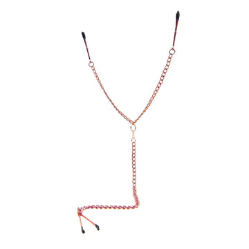 Lady Jane Adult Sex Shop | Sex Kitten Nipple & Clitoral Tweezer Clamps with Chain - Pink