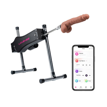 Designed for solo play, close-range, and long-distance control. It has a stable and sturdy structure, with double-sided thrusting design which allows two people to use the machine at once. Making the Lovense Sex Machine a perfect companion for those who like heavy-duty play. Discreet storage bag included.<br>Adjustable stroke length (up to 11.4 cm), angle, and height. 2 silicone dildos and 2 Vac-U-Lock adapters included. Compatible with all Vac-U-Lock dildos/accessories.