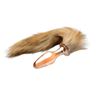 This long sexy tail is made of realistic brown and beige man made fur, it is topped by a smooth glass anal plug, perfectly sized for pleasure. The tapered tip and classic shape helps it insert easily and stay in place as you wiggle and move.