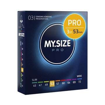 My.Size Pro Condoms 53mm have a 15% thinner wall thickness as average condoms, offering a greater sensitivity. made of Vytex, a specific natural latex. Vytex is a revolutionary plant-based raw material to eliminate nearly all the typical latex smell and the antigenic problem-causing proteins that can result in an allergic reaction to natural rubber latex. Vegan friendly.