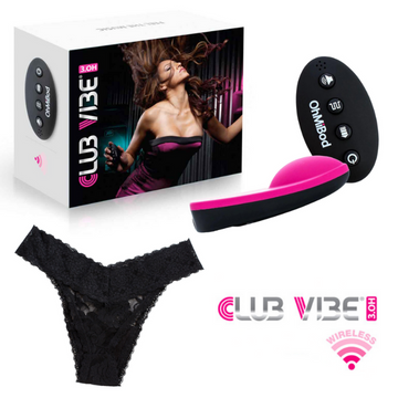 Vibrating OhMiBod Club Vibe 3.OH with remote and lace underwear for discreet pleasure