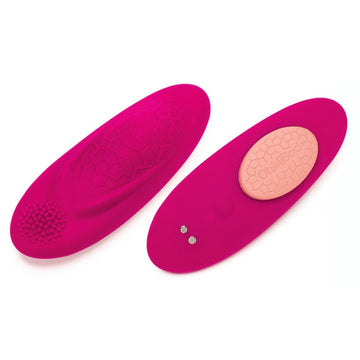 This app-controlled wearable vibrator is designed for a great anatomic fit! This vibe curves to your body to hit all the right spots for the ultimate sensations. It features our signature Velvet Wave™ technology for a comfortable wear and a tickler for the perfect perineum pleasure! The positioning magnet allows you to wear the Foxy with your favorite pair of panties. OhMiBod’s Foxy is Bluetooth®-enabled for pleasure you can take outside the bedroom.