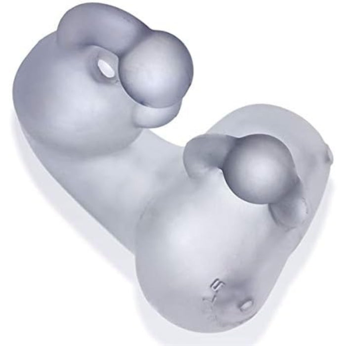 Meatlocker is Oxballs hardcore chastity gear. Its super-stretchy rubber and silicone blend is Oxballs first full-cover chastity device that wraps around the penis and scrotum. It’s easy to put on + comfortable for long-term wear. It stretches to fit and grips you like a glove. It’s got the feel of warm silicone the strength and stretch of TPR and the look of a double-pierced penis.