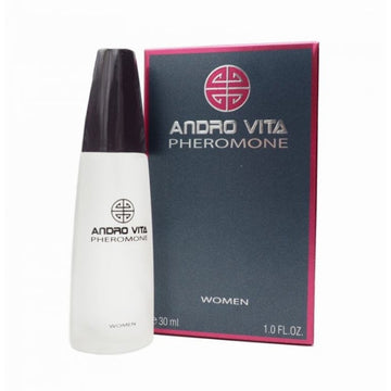 Andro Vita pheromone perfume for women in box, highlighting pheromone based products