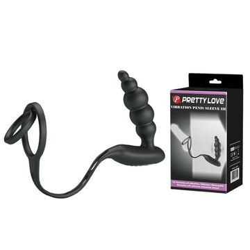 Curved black silicone anal beads and cock ring for unrivalled stimulation and pleasure
