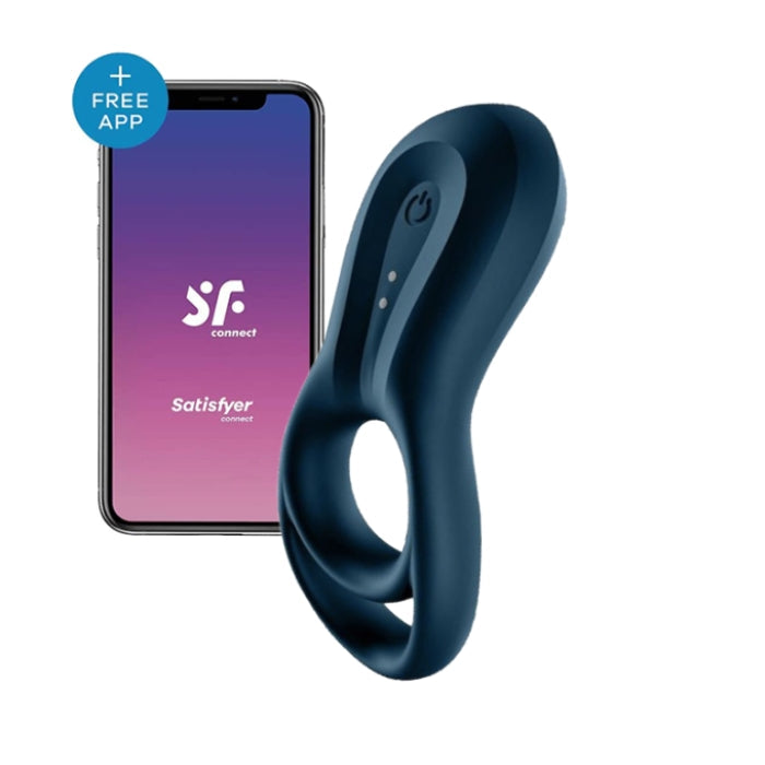 Lady Jane Adult Sex Shop | Satisfyer Epic Duo Vibrating Cock Ring - Blue