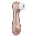 The popular classic Satisfyer Pro 2 provides explosive pleasure sensations with its innovative pressure wave stimulation. With 11 different levels of intensity, it stimulates the clitoris with an exciting combination of pressure waves and suction, resulting in quick and often multiple moments of satisfaction. The elongated handle makes it easy to maneuver. The rechargeable Satisfyer Pro 2 is waterproof for fun in & out of the water and easy cleanup.